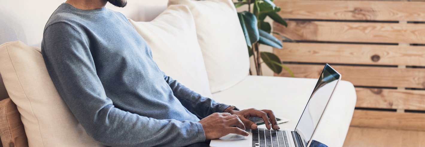 Man using laptop